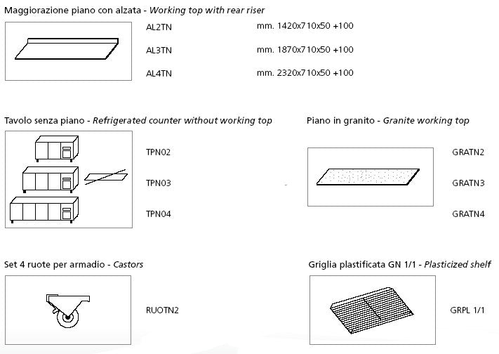 Negative Refrigerated Bases Gn 1/1 BRTN2320 - Caffe Tech Canada